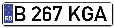 Placuta inmatriculare numar auto  B-267-KGA, B 267 KGA, B267KGA