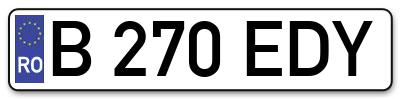 Placuta inmatriculare numar auto  B-270-EDY, B 270 EDY, B270EDY