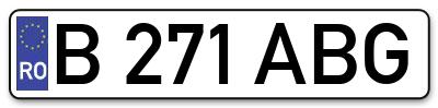Placuta inmatriculare numar auto  B-271-ABG, B 271 ABG, B271ABG