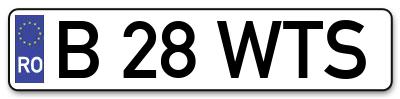 Placuta inmatriculare numar auto  B-28-WTS, B 28 WTS, B28WTS