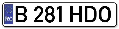 Placuta inmatriculare numar auto  B-281-HDO, B 281 HDO, B281HDO