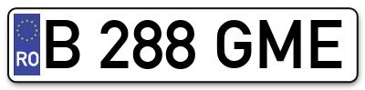 Placuta inmatriculare numar auto  B-288-GME, B 288 GME, B288GME