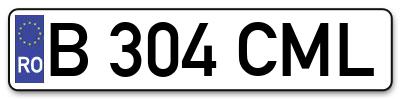 Placuta inmatriculare numar auto  B-304-CML, B 304 CML, B304CML