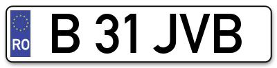 Placuta inmatriculare numar auto  B-31-JVB, B 31 JVB, B31JVB