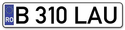 Placuta inmatriculare numar auto  B-310-LAU, B 310 LAU, B310LAU