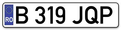 Placuta inmatriculare numar auto  B-319-JQP, B 319 JQP, B319JQP