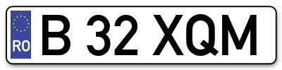 Placuta inmatriculare numar auto  B-32-XQM, B 32 XQM, B32XQM