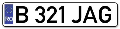 Placuta inmatriculare numar auto  B-321-JAG, B 321 JAG, B321JAG