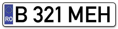 Placuta inmatriculare numar auto  B-321-MEH, B 321 MEH, B321MEH