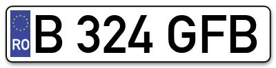 Placuta inmatriculare numar auto  B-324-GFB, B 324 GFB, B324GFB