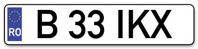 Placuta inmatriculare numar auto  B-33-IKX, B 33 IKX, B33IKX
