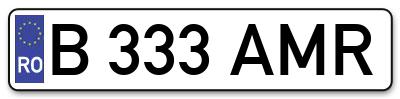 Placuta inmatriculare numar auto  B-333-AMR, B 333 AMR, B333AMR