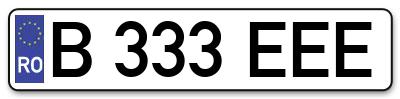 Placuta inmatriculare numar auto  B-333-EEE, B 333 EEE, B333EEE