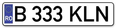 Placuta inmatriculare numar auto  B-333-KLN, B 333 KLN, B333KLN