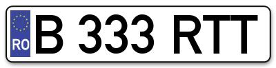 Placuta inmatriculare numar auto  B-333-RTT, B 333 RTT, B333RTT