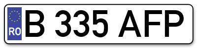 Placuta inmatriculare numar auto  B-335-AFP, B 335 AFP, B335AFP