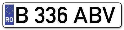 Placuta inmatriculare numar auto  B-336-ABV, B 336 ABV, B336ABV