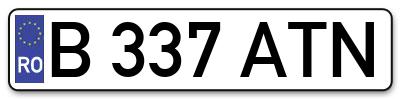 Placuta inmatriculare numar auto  B-337-ATN, B 337 ATN, B337ATN