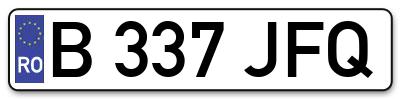 Placuta inmatriculare numar auto  B-337-JFQ, B 337 JFQ, B337JFQ