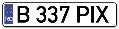 Placuta inmatriculare numar auto  B-337-PIX, B 337 PIX, B337PIX