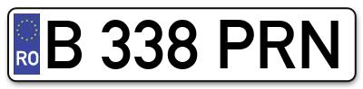 Placuta inmatriculare numar auto  B-338-PRN, B 338 PRN, B338PRN