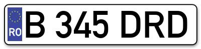 Placuta inmatriculare numar auto  B-345-DRD, B 345 DRD, B345DRD
