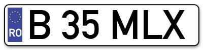 Placuta inmatriculare numar auto  B-35-MLX, B 35 MLX, B35MLX