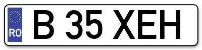Placuta inmatriculare numar auto  B-35-XEH, B 35 XEH, B35XEH