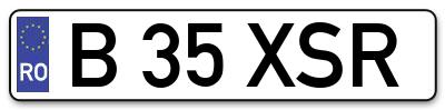 Placuta inmatriculare numar auto  B-35-XSR, B 35 XSR, B35XSR