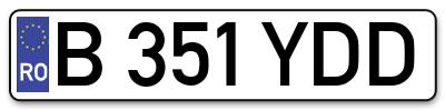 Placuta inmatriculare numar auto  B-351-YDD, B 351 YDD, B351YDD