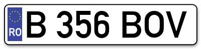 Placuta inmatriculare numar auto  B-356-BOV, B 356 BOV, B356BOV