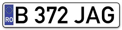 Placuta inmatriculare numar auto  B-372-JAG, B 372 JAG, B372JAG