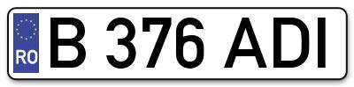 Placuta inmatriculare numar auto  B-376-ADI, B 376 ADI, B376ADI