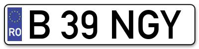 Placuta inmatriculare numar auto  B-39-NGY, B 39 NGY, B39NGY