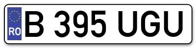 Placuta inmatriculare numar auto  B-395-UGU, B 395 UGU, B395UGU
