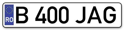 Placuta inmatriculare numar auto  B-400-JAG, B 400 JAG, B400JAG