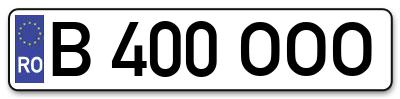 Placuta inmatriculare numar auto  B-400-OOO, B 400 OOO, B400OOO