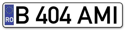 Placuta inmatriculare numar auto  B-404-AMI, B 404 AMI, B404AMI