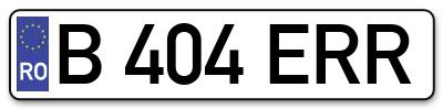 Placuta inmatriculare numar auto  B-404-ERR, B 404 ERR, B404ERR