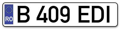 Placuta inmatriculare numar auto  B-409-EDI, B 409 EDI, B409EDI