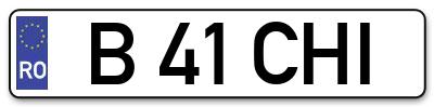 Placuta inmatriculare numar auto  B-41-CHI, B 41 CHI, B41CHI