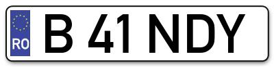 Placuta inmatriculare numar auto  B-41-NDY, B 41 NDY, B41NDY