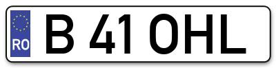 Placuta inmatriculare numar auto  B-41-OHL, B 41 OHL, B41OHL
