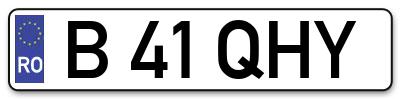 Placuta inmatriculare numar auto  B-41-QHY, B 41 QHY, B41QHY