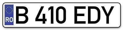 Placuta inmatriculare numar auto  B-410-EDY, B 410 EDY, B410EDY
