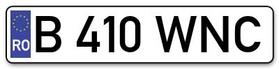 Placuta inmatriculare numar auto  B-410-WNC, B 410 WNC, B410WNC