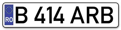 Placuta inmatriculare numar auto  B-414-ARB, B 414 ARB, B414ARB