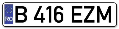 Placuta inmatriculare numar auto  B-416-EZM, B 416 EZM, B416EZM