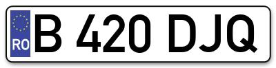 Placuta inmatriculare numar auto  B-420-DJQ, B 420 DJQ, B420DJQ