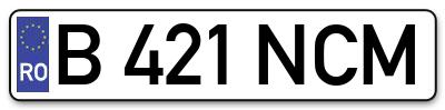 Placuta inmatriculare numar auto  B-421-NCM, B 421 NCM, B421NCM